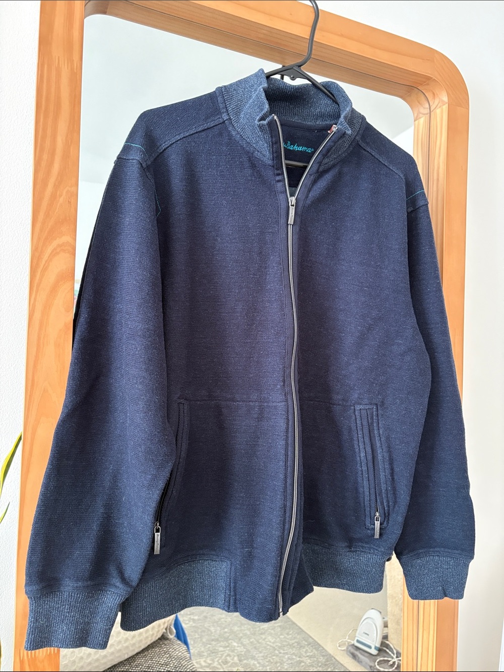 Tommy Bahama Men's Navy Zip-Up Sweater Jacket